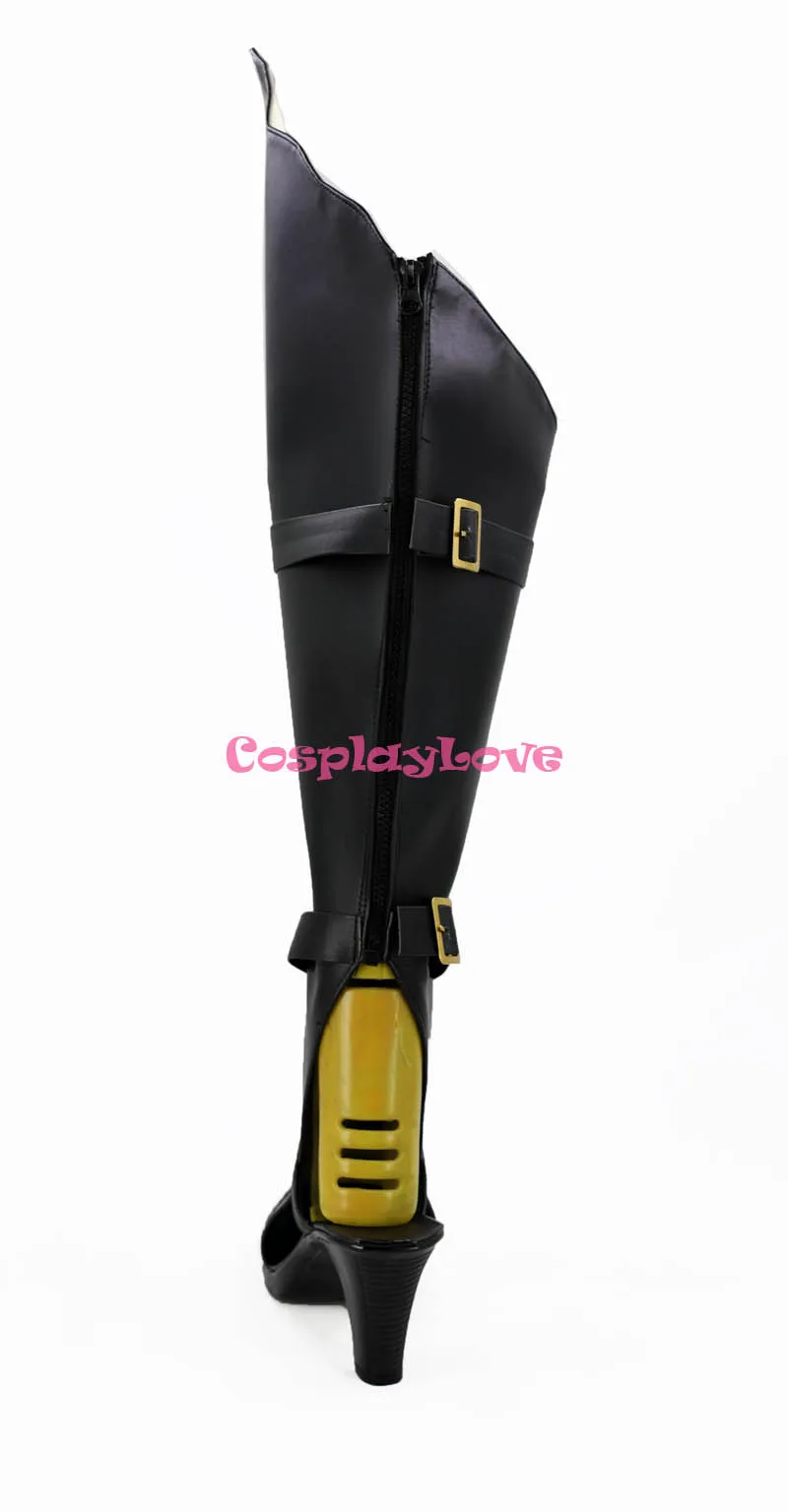 Macross Frontier Black Rabbit Sheryl Nome Black Purple Cosplay Shoes Long Boots High Heel Custom Made CosplayLove (3)