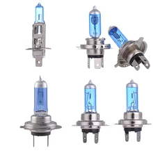 2pcs Car Halogen Bulb Super White H1 H4 H7 9007 100W 55W 12V Quartz Glass Blue