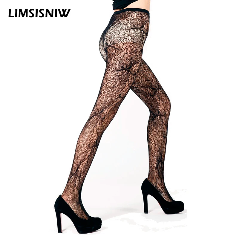 

LIMSISNIW Fashion Design Woman Fishnet Tights with Butterfly Pattern Young Girl's Tattoo Net Pantyhose Good Elasticity Slim Look