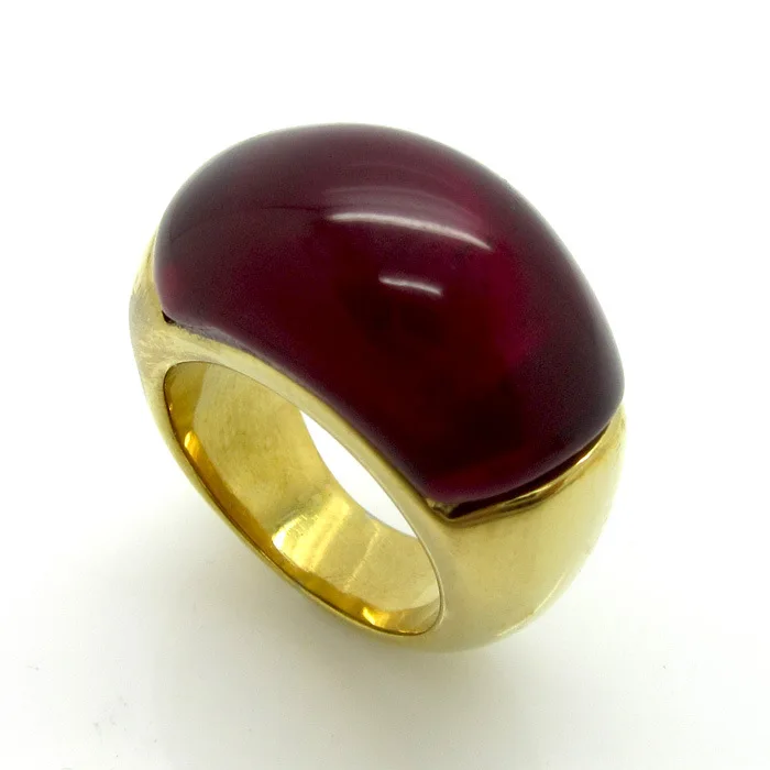 

Fashion women Punk Gold Stainless Steel Multicolors Crystal Zirconia Red Black White Stone Moon Glass Finger Rings Jewelry