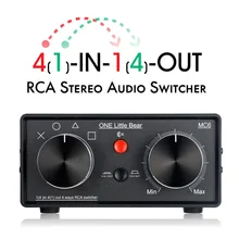 Little Bear MC6 HiFi Mini 4(1)-IN-1(4)-OUT RCA стерео аудио коммутатор пассивный селектор ALPS