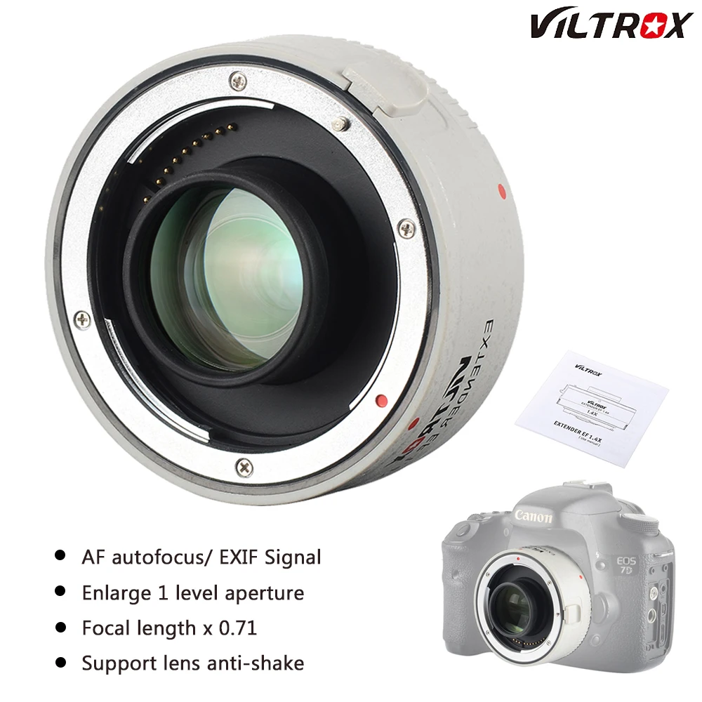 

VILTROX 1.4X Teleplus Auto Focus Teleconverter Extender Telephoto Converter for Canon EOS&Full picture EF lens 70-200mm 5D3 5D2
