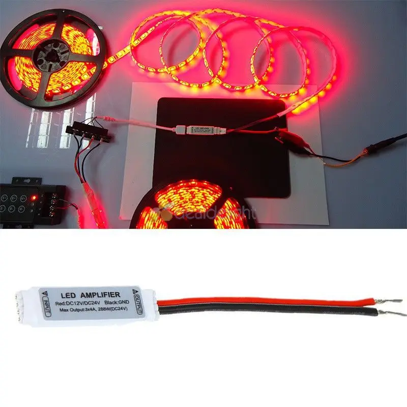 Мини усилитель линейный 4 контактный сигнала RGB мощность 12 В 144 Вт бесплатная