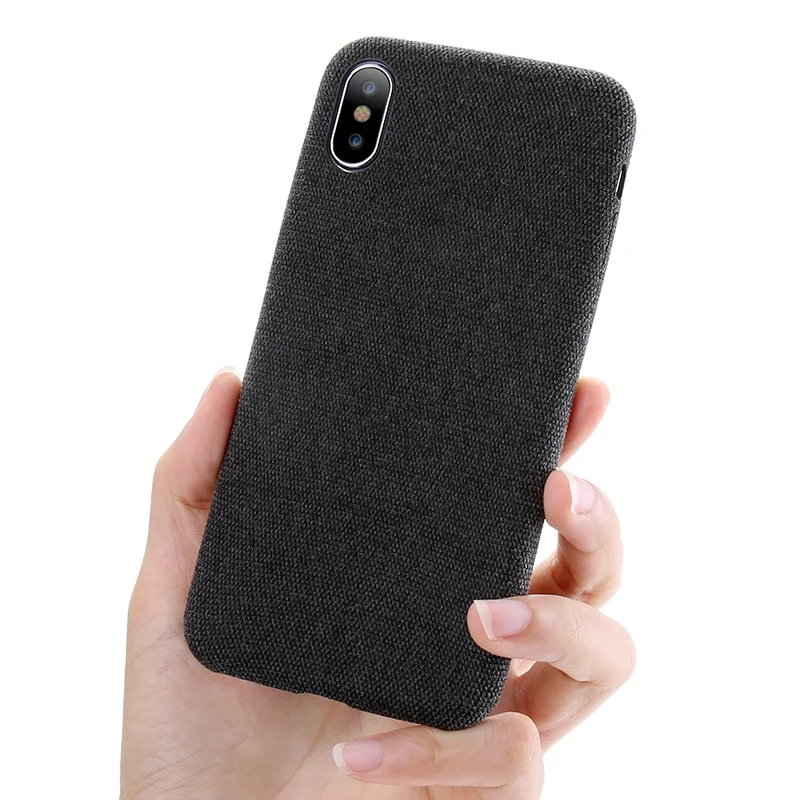 Роскошный тканевый текстурный чехол для телефона для iPhone X, мягкий ТПУ чехол для iPhone XR XS Max 6 6s 7 8 Plus, Аксессуары для мобильных телефонов, чехол - Цвет: Black