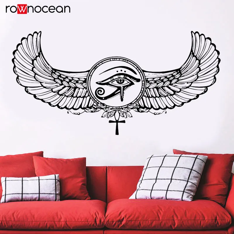 

Egypt Egyptian Cat God Pharaoh Cat Sheth Ra Eye Ankh Ancient Culture Pyramid Wall Sticker Vinyl Home Decor Mural Decals 3343