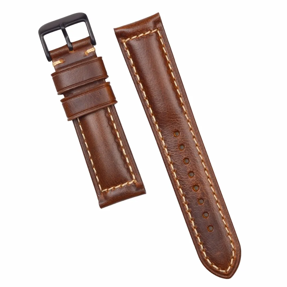 Ремешок для наручных часов из вощеной кожи 18/20/22 мм|watch strap|vintage watch strapblack buckle |