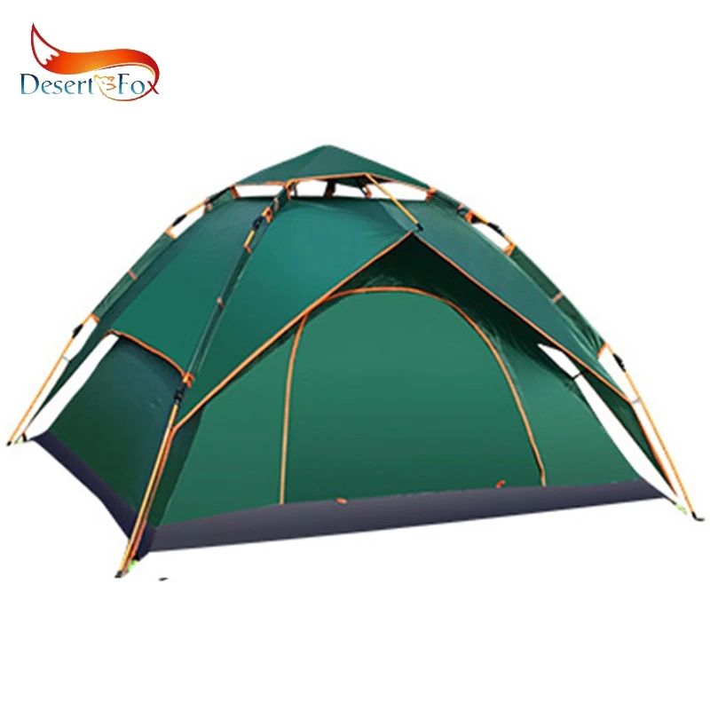 

Desert&Fox Outdoor 3-4 People Automatic Tent Camping Double Layer Waterproof Outer Sun Shelter Portable Handbag Travel Tent