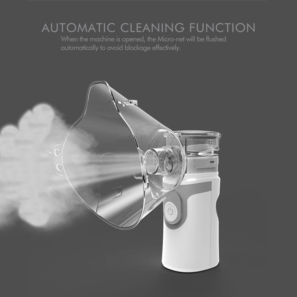 

Inhaler Nebulizer Portable Operated Replaceable Battery USB Rechargeable Ultrasonic Nebulizer Fine Particles Less Residue