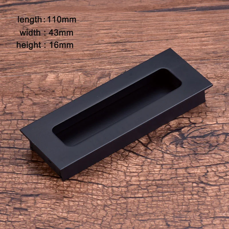 

Black Aluminium alloy Barn wood sliding entry doors invisible hidden handles for interior door knobs and door Handle black