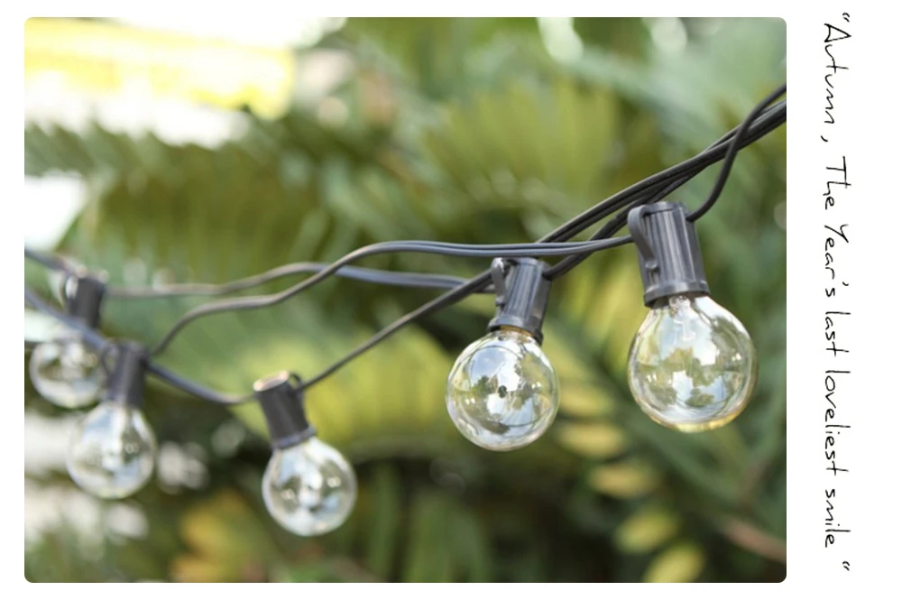 ZINUO 3 м 10 шт. G40 лампа глобус струнный светильник с прозрачной лампой 220 в патио наружная гирлянда для рождественской вечеринки Вольфрамовая лампа накаливания