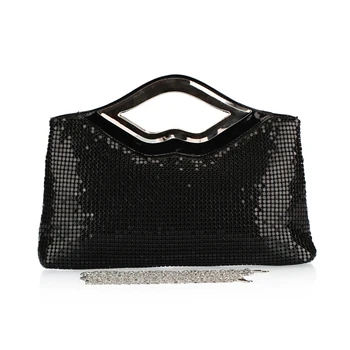 

Fashion Party Totes Women New Luxury Clutch Bags Mini Sequin Evening Handbags Solid Bag Lip Handle Handbag for Ladies