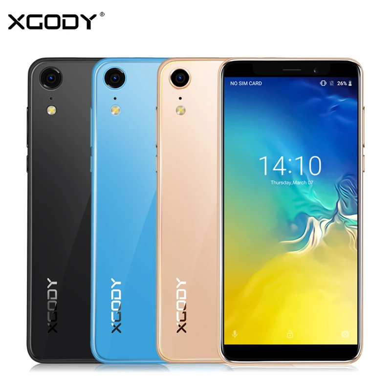 Новый XGODY XR 3g смартфон 5,5 ''18:9 Android 8,1 MT6580 4 ядра 2 Гб оперативная память 16 Встроенная сотовые телефоны gps 5.0MP 2500 мАч мобильного телефона
