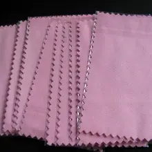 50 шт. 10*7 см Розовый Серебряный польский OPP сумки ткань для Серебряный Золотой очиститель ювелирных изделий ткань замши Материал