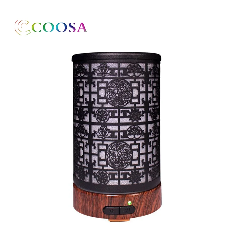 

Vintage Air Aroma Ultrasonic Humidifier Hand Carved Metal Diffuser 100ml Waterless Auto-off Cool Mist maker For Home Moisture
