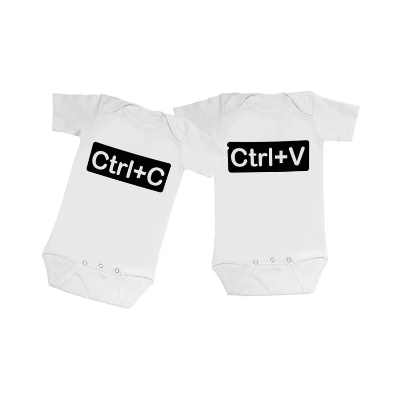  YSCULBUTOL Born Together Friends CTRL+C CTRL+V Outfit Cute And Funny A Set Twins Baby Bodysuit New 