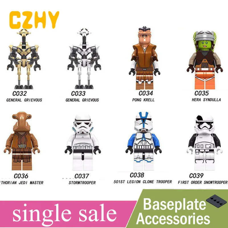 

single sale Star Wars General Grievous Jedi Master Snow Clone Trooper Stormtroopers Blocks Toys C032-039 Legoe minifigured