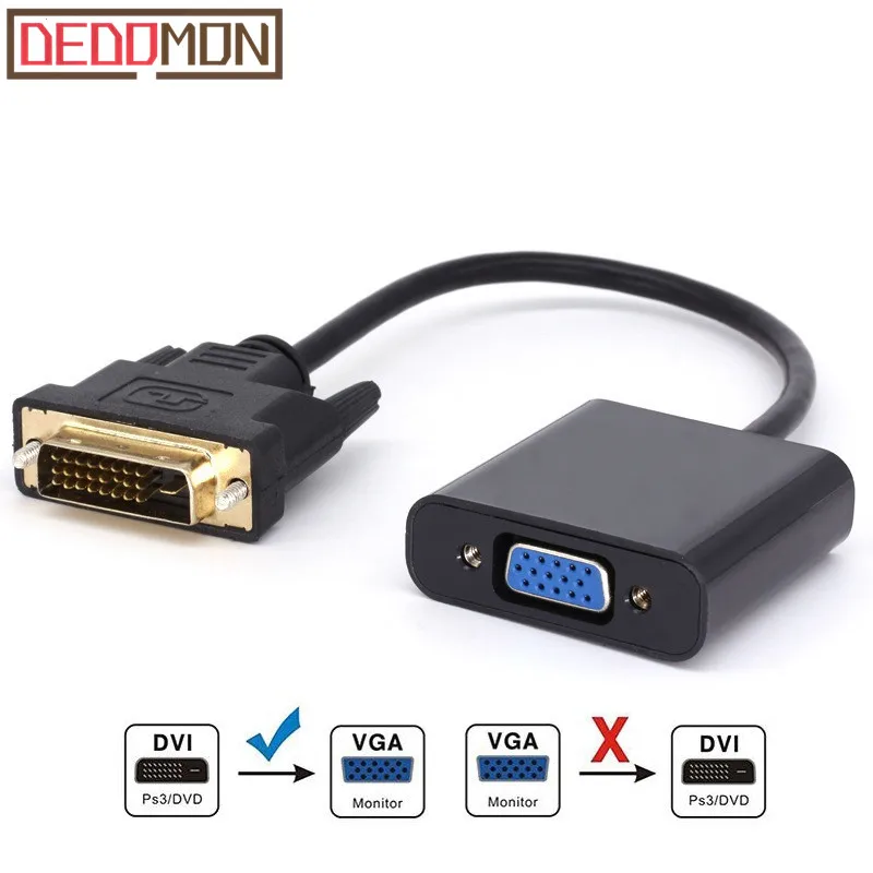 DVI Мужской к VGA Женский видео конвертер адаптер DVI 24+ 1 25 Pin DVI-D к VGA Кабель-адаптер для ТВ PS3 PS4 ПК дисплей 1080P