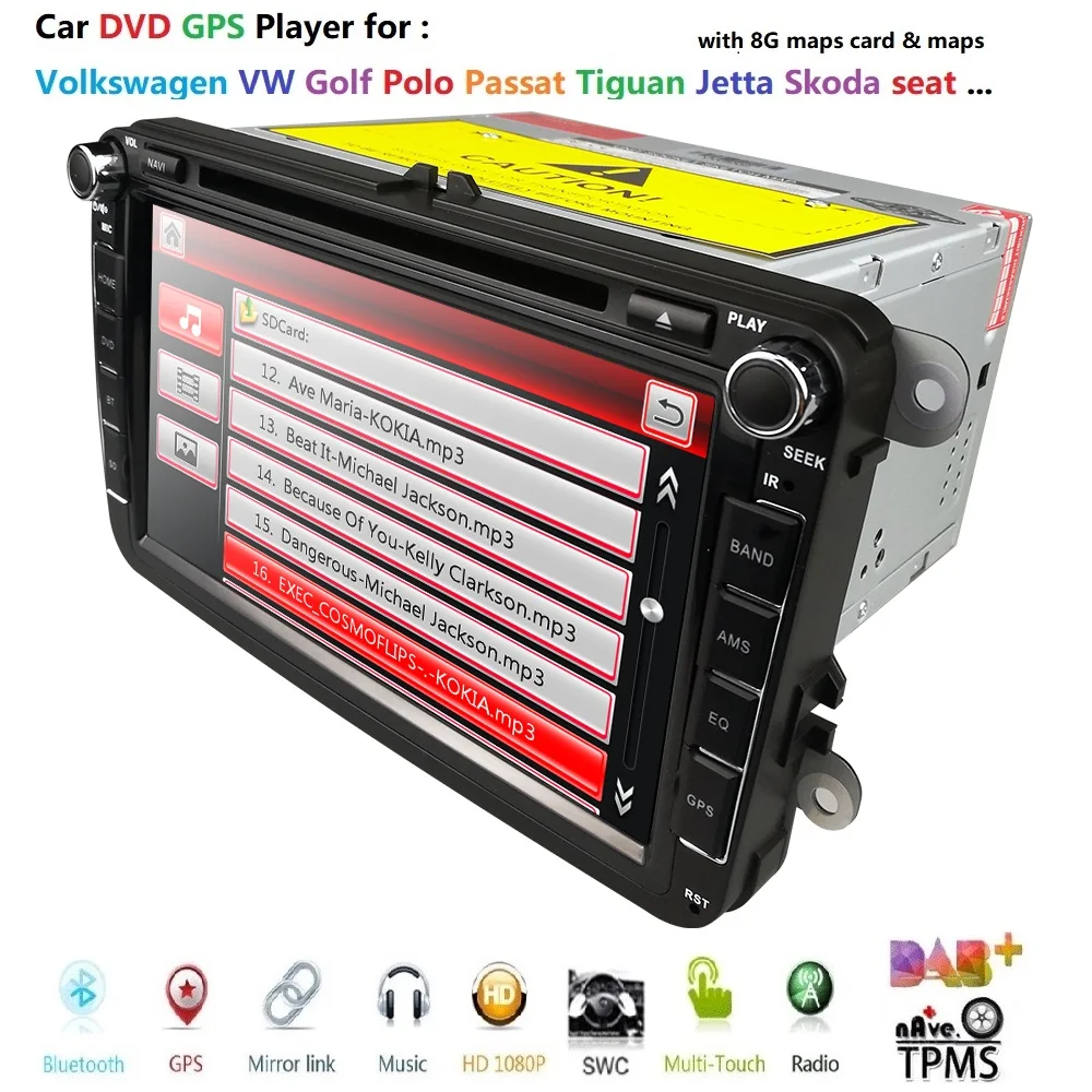 

New!8"2din Car DVD for V W GOLF 5 Golf 6 POLO PASSAT CC J ETTA TIGUAN TOURAN EOS SHARAN SCIROCCO TRANSPORTER T5 CADDY GPS DAB BT