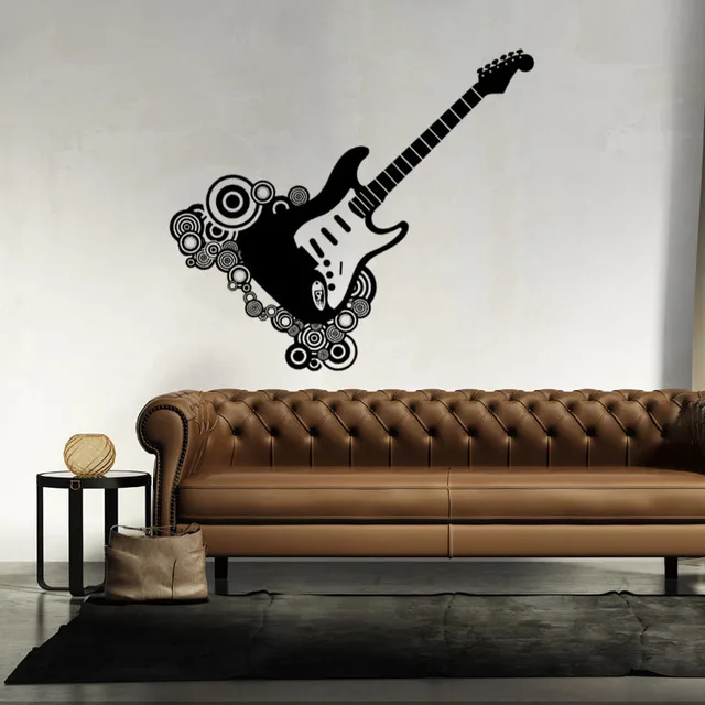 Creative Unique Guitar Wall Decal Sticker Home Decor Art Mural Creative Unique Guitar Wall Decal Sticker Home Decor Art Mural Poster Lover Music Room