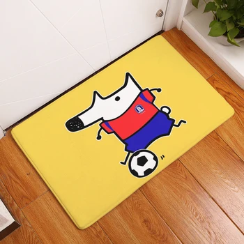 

Flannel Floor Mats Football Puppy Printed Bedroom Living Room Carpets Cartoon Pattern Mat for Hallway Anti-Slip Tapete