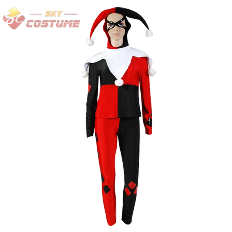 Tutina Rossa e Nera con Cappello DC Comics Body Bimba Harley Quinn Suicide Squad Costume Carnevale e Halloween Tutina Rossa e Nera con Cappello DC Comics Body Bimba Harley Quinn Suicide Squad Costume Carnevale e Halloween