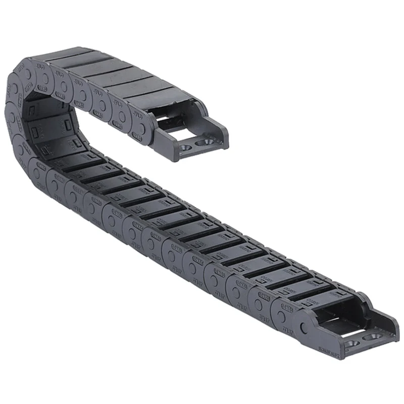

JFLO 100cm R38 Semi Closed Black Long Nylon Cable Drag Chain Wire Carrier 15 x 30mm