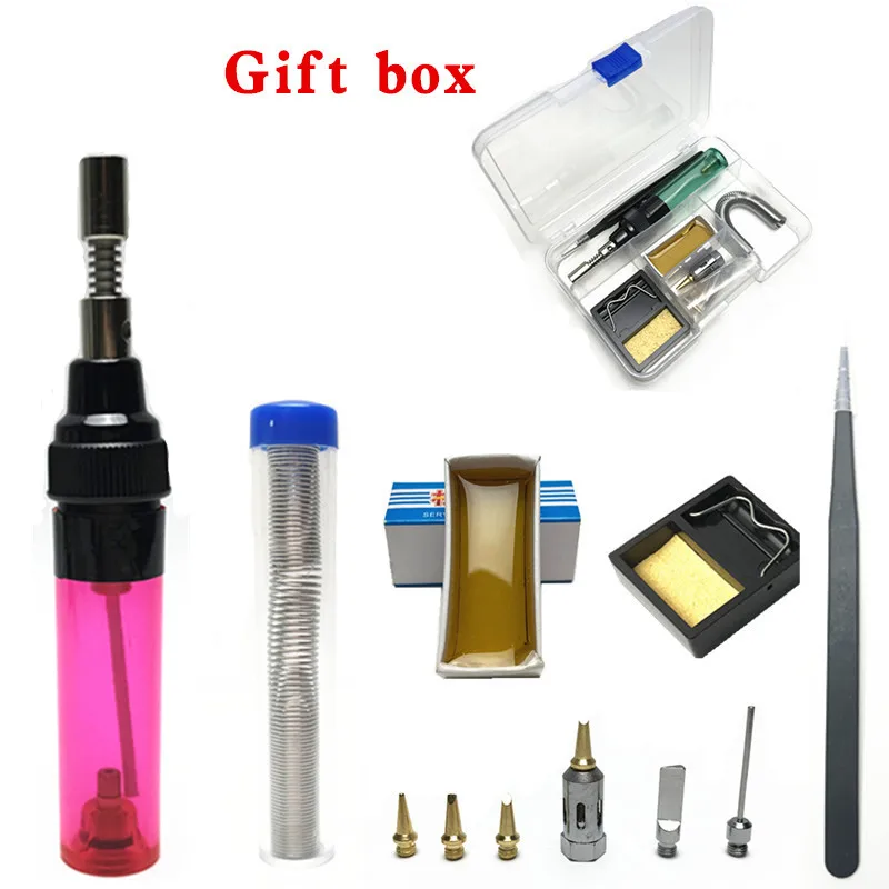 

Electronic DIY HR-100 gas soldering iron butane gas welding iron gun cordless solder welding repair kit pen torch