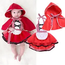 Милый костюм Красной Шапочки с волком для новорожденных и маленьких девочек юбка-пачка костюм для фотосессии+ накидка