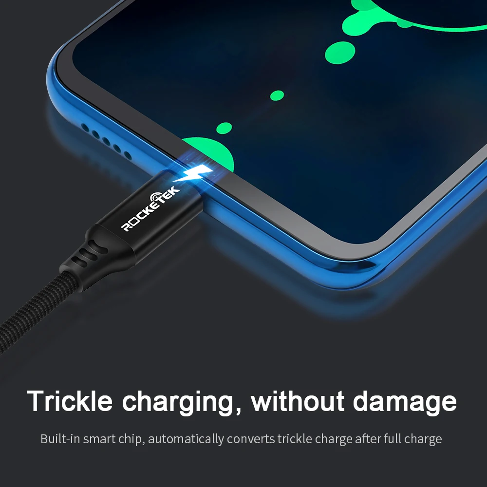 Rocketek USB نوع C كابل مايكرو USB-C الهاتف المحمول سريع شحن نوع-C لسامسونج غالاكسي S9 S8 زائد xiaomi redmi note 5 7