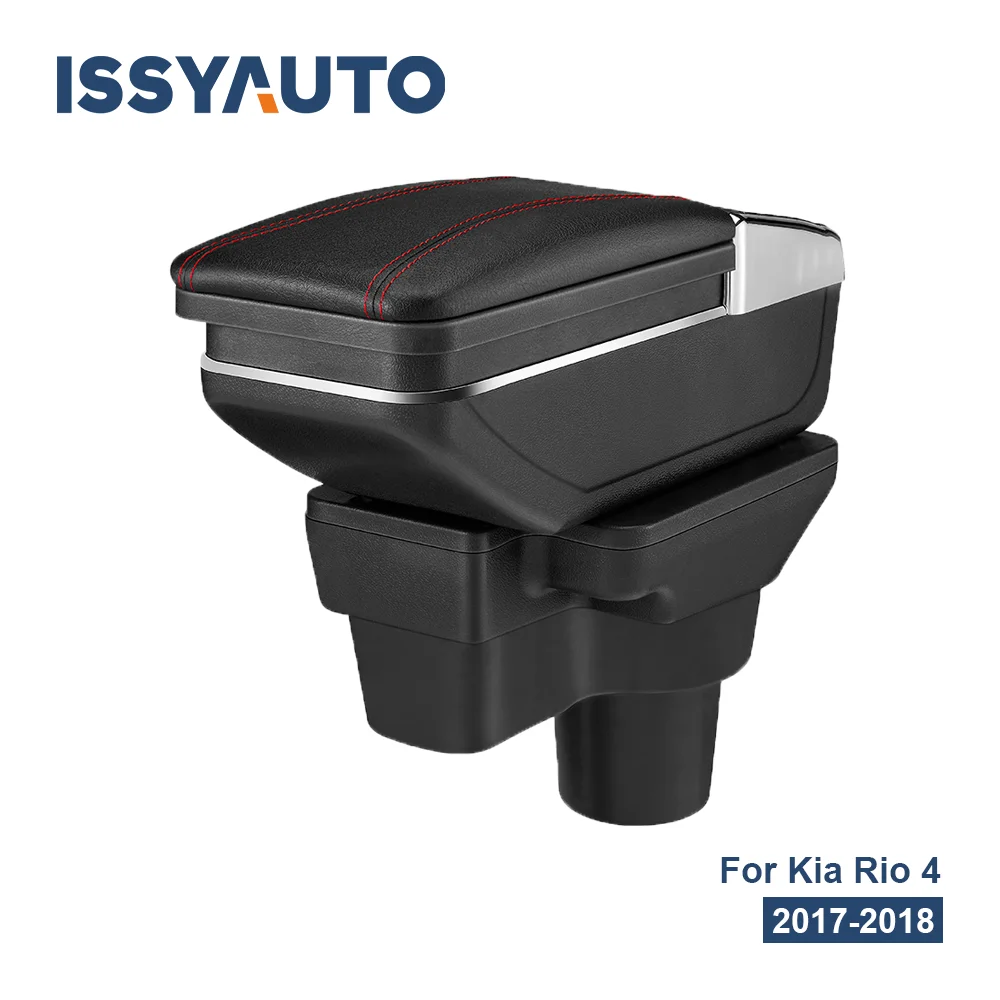 

For Kia Rio 4 2017 2018 Car Armrest Box PU Leather Central Container Storage Box Car Styling Accessories