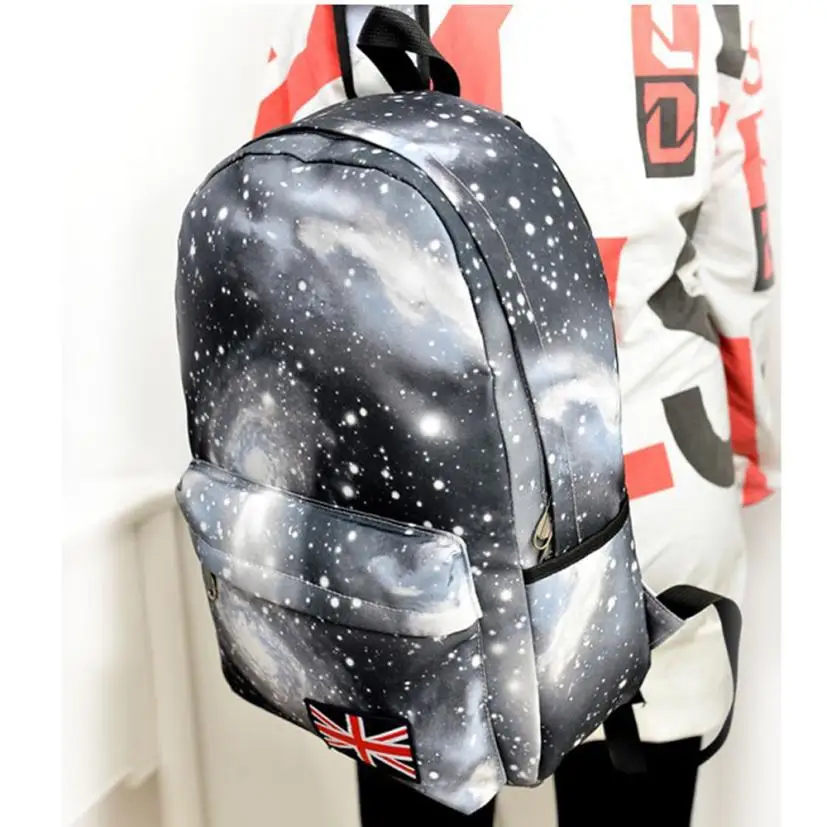 kai yunon 2016 New Korean Galaxy Pattern Unisex Travel Backpack Canvas Leisure Bags School Bag Aug
