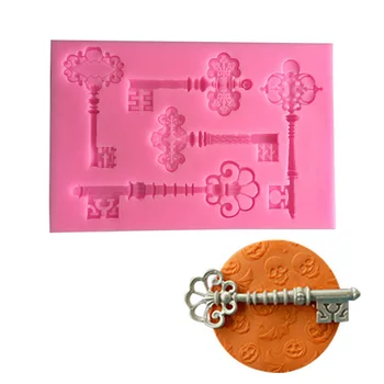 

3D Vintage Key Silicone Resin Mold DIY Jewelry Pendant Mould Handmade Craft Making Tool 12.7cm*8.5cm*0.8cm