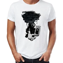 Camiseta masculina portal glados e chell gamer artwork impressionante t