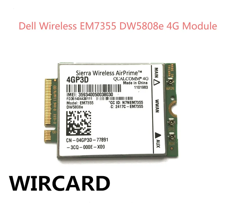 EM7355 DW5808e 4GP3D SKU 1101983 LTE/EVDO/HSPA + 42 Мбит/с NGFF 4G Dell Venue 11 Pro Latitude 14 12 AirPrime | Компьютеры и офис