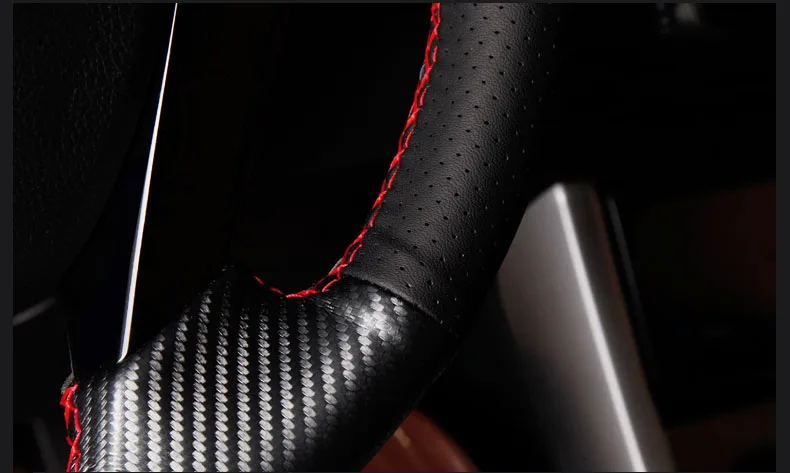 Lsrtw2017 углеродного волокна составляет Хомут кожаный чехол рулевого колеса автомобиля для honda accord 2013