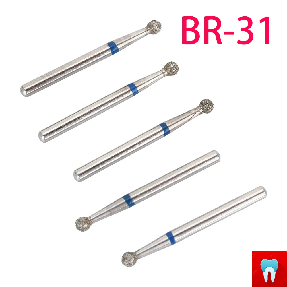 10pcs pack BR 31 Dental Diamond Burs Drill Dentistry Handpiece Handle Diameter 1 6mm Dentist Tools 3