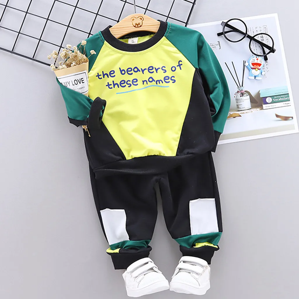 

Toddler Boys Clothes 2019 Spring Autumn Kids Baby Girls T-shirt Pants 2Pcs Suit Child Tracksuits Children Boy Girl Clothing Sets