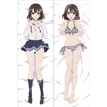 Japanese Anime saenai heroine no sodatekata Katou Megumi Hugging Pillow Cover Case Pillowcase Decorative Pillows 2Way 50*160cm 17cm saenai heroine no sodatekata katou megumi sexy anime action figure pvc brinquedos collection toys for christmas gift