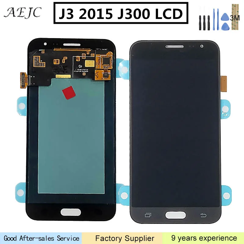 

5" Super Amoled For Samsung J3 2015 LCD J300 J300F J300H J300FN Display Touch Screen Digitizer Assembly For Samsung J3 Screen