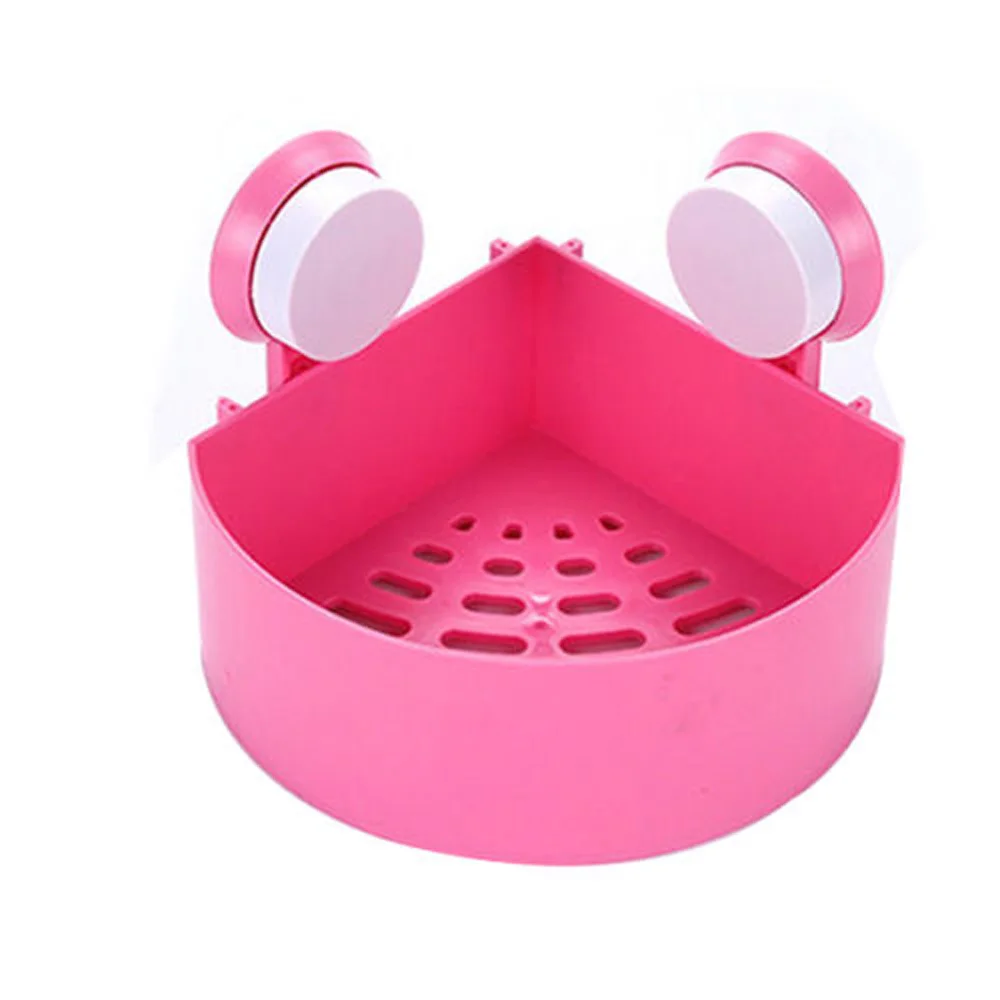 المطبخ الحمام الجدار الرف البلاستيك دش العلبة المنظم حامل صينية مع شفط الكؤوس المصاصون تخزين محلول