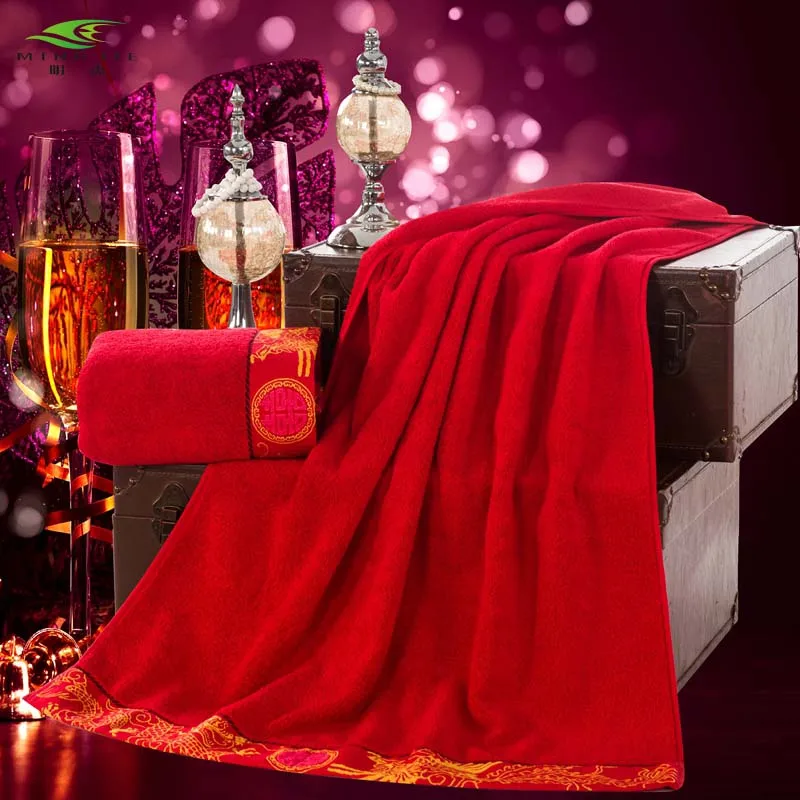 MING JIE 2017 NEW 100 Cotton Red Chinese Style Wedding Dragon and