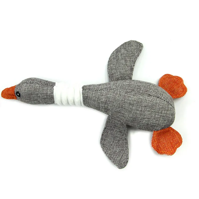 

33CM Cloth Pet Dog Chewing Sound Toy Cartoon Goose Doggy Funny Chew Toys Teeth Clean Playable Ducks squeak Squeeze Puppy Toy
