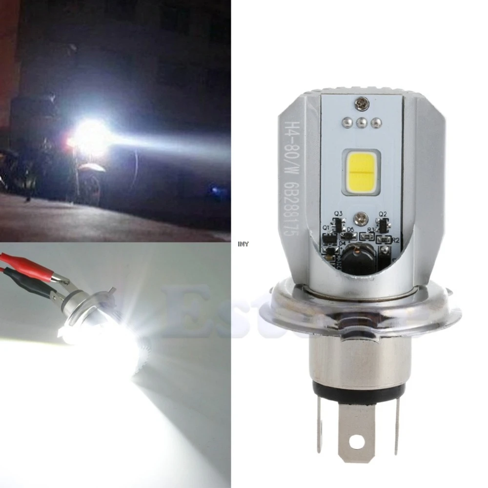 

1Pc COB H4 LED Hi/Lo Beam Motorcycle Headlight Front Light Bulb Lamp White INY