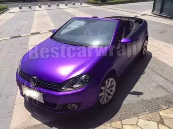 

Metallic Matte Chrome Purple Viny For Car Wrap Film With Air Channle matt purple chrome foil Unique skin size 1.52x20m/Roll