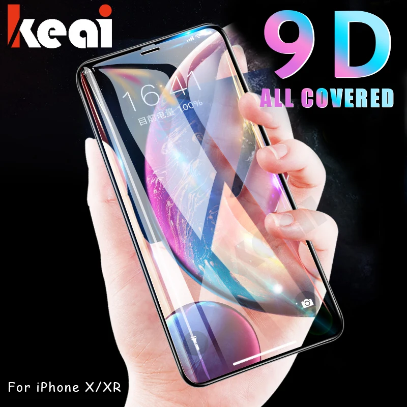 9D полное покрытие краев изогнутое закаленное стекло для iPhone X Xs Max XR Защита экрана