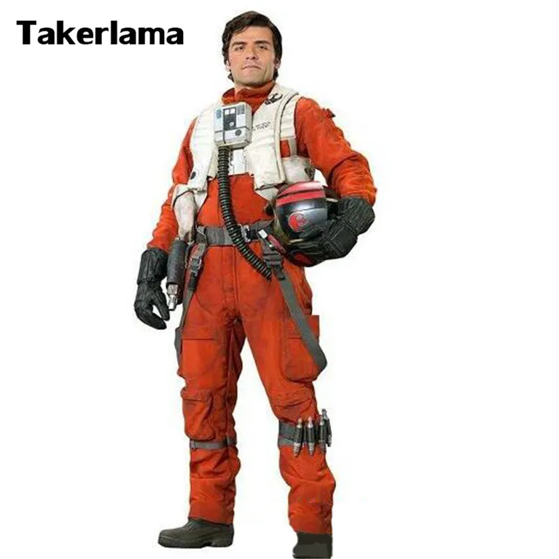 

Newest X-Wing Rebel Fighter Pilot Jumpsuit + White Flak Vest Star Wars Cosplay Costumes S-XXL