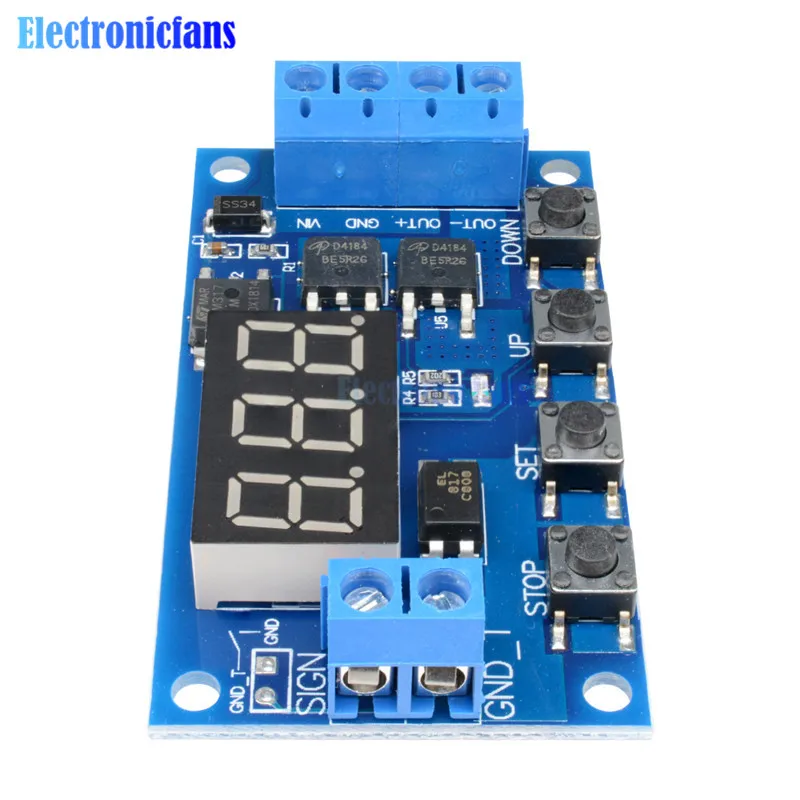 От 12 до 24 В монтажная плата MOS прибор Управление модуль, триггер цикл таймер задержки переключатель проводимости индикация светодиодный анти-Защита от неправильной полярности