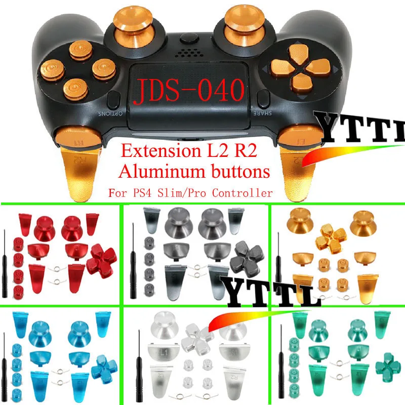 Металлические алюминиевые кнопки L2 R2 для PS4 Slim контроллер триггеры Pro JDS040