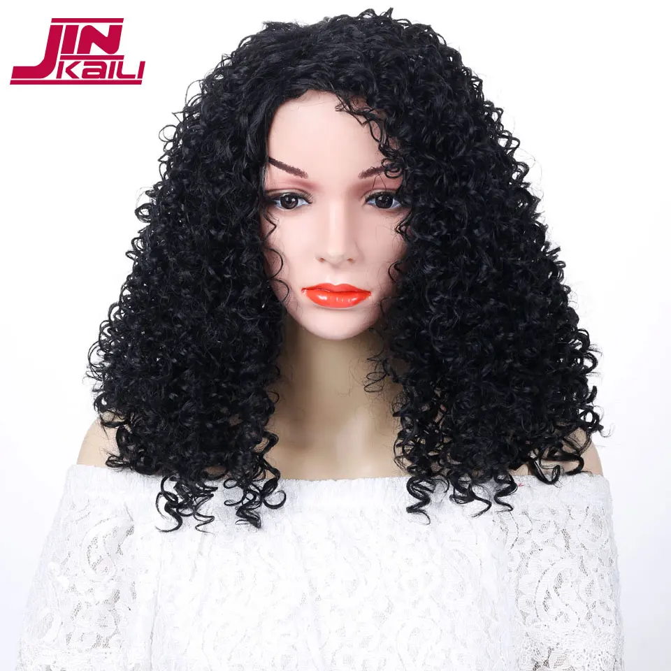 JINKAILI WIG Long Afro Kinky Curly Wigs for Women Heat Resistant