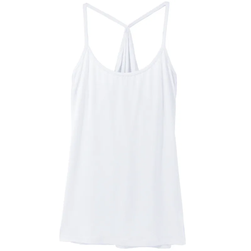 

Black White Solid Underclothes Elastic Sexy Back Women Camisole Tank Yoga Jogging Spaghetti Straps Top